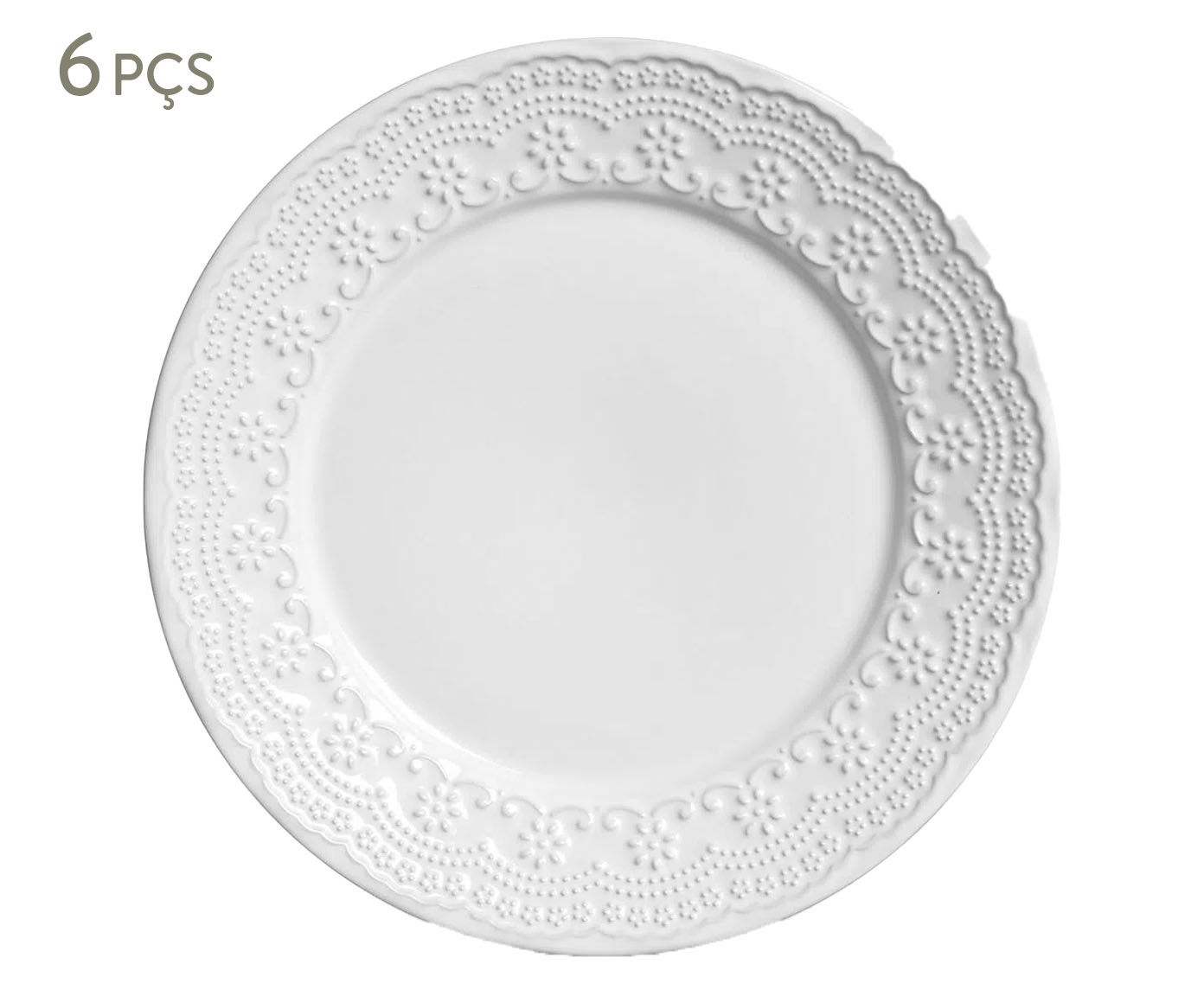 Jogo de Pratos Raso Madeleine Branco - image 0