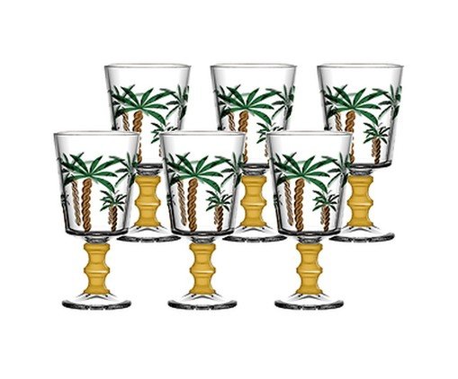 Jogo de Ta&ccedil;as para Vinho Coqueiro Verde - image 1