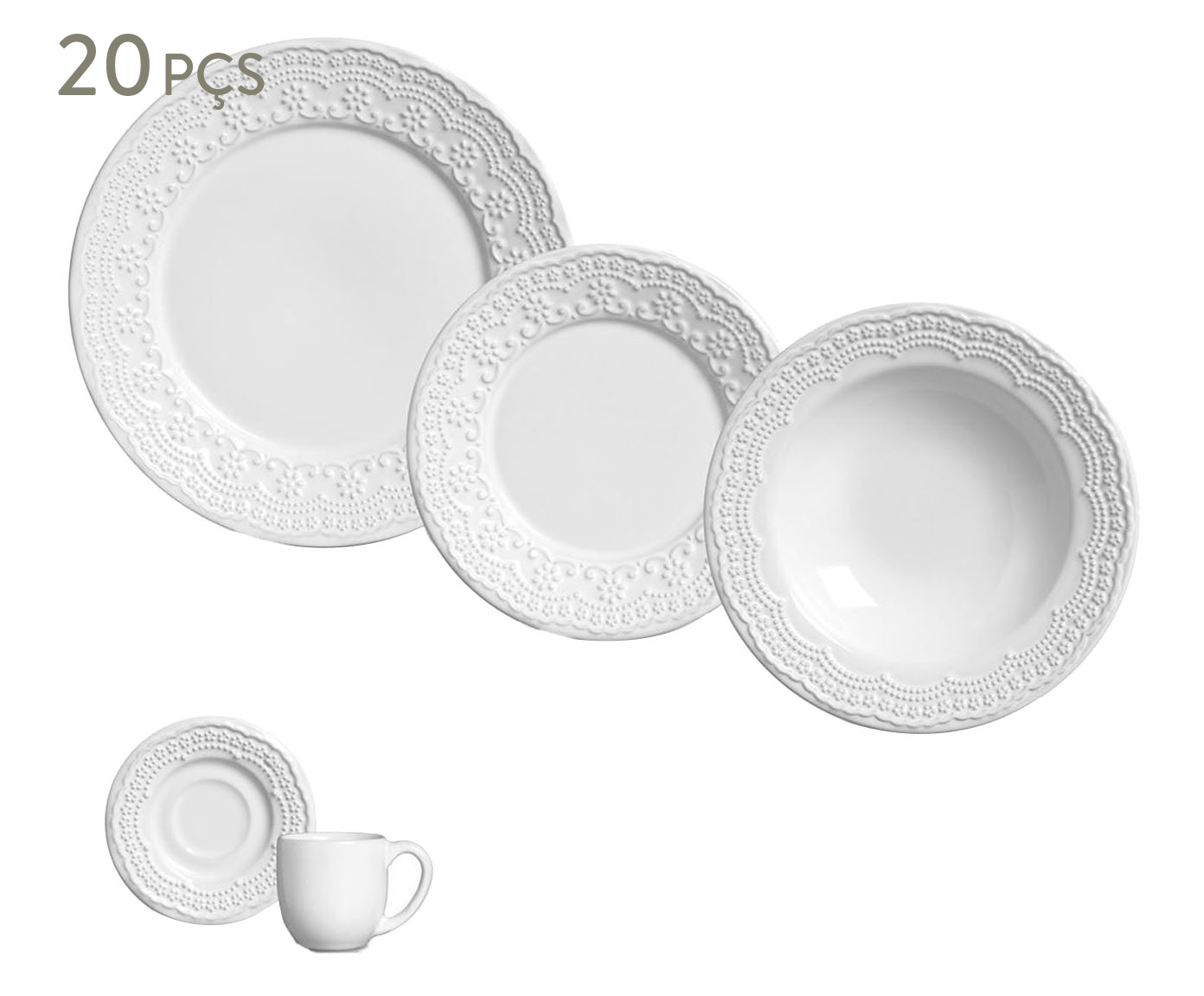 Aparelho de Jantar Madeleine Branco - image 0