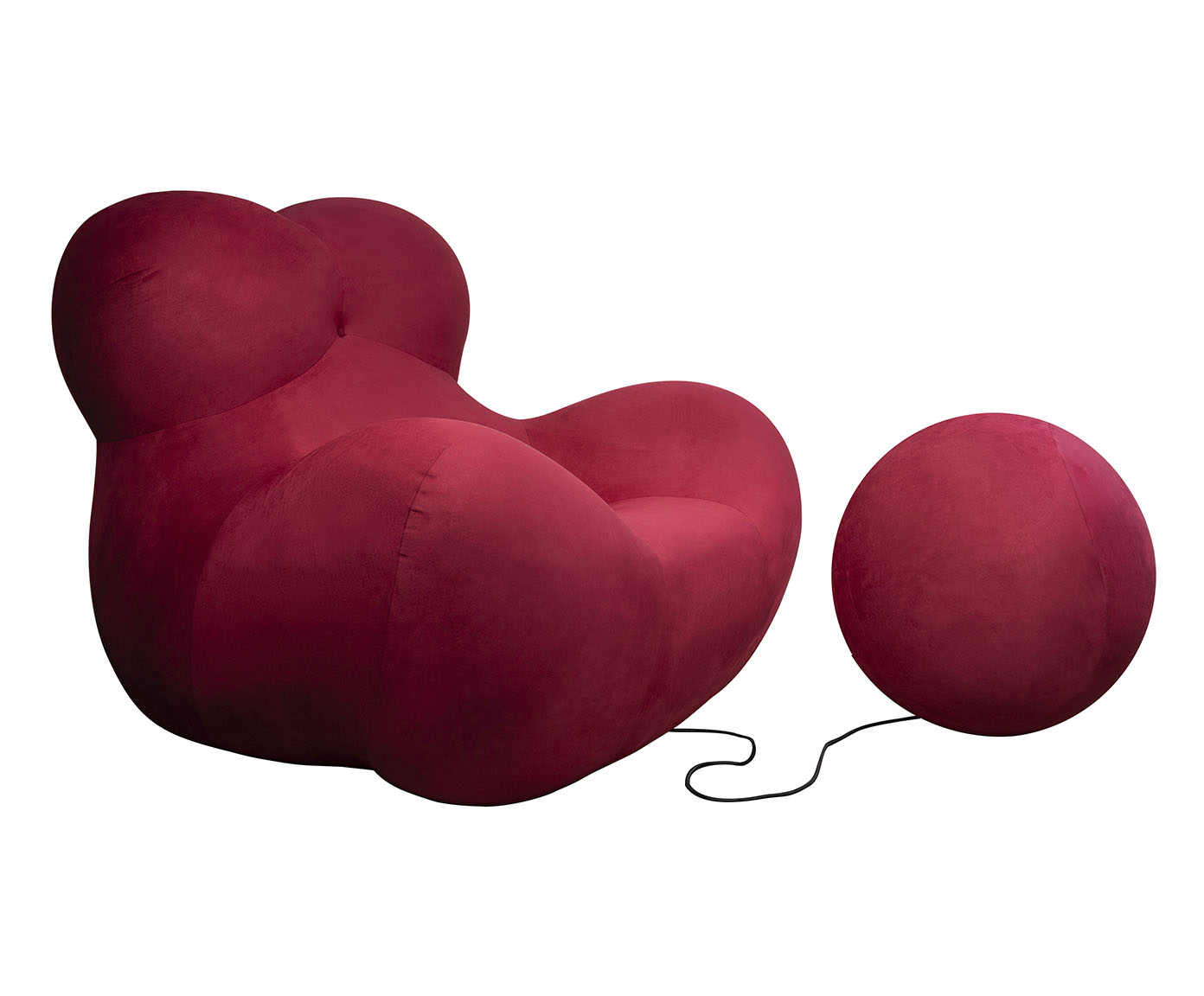 Poltrona com Pufe Femminile - Vermelho - image 0