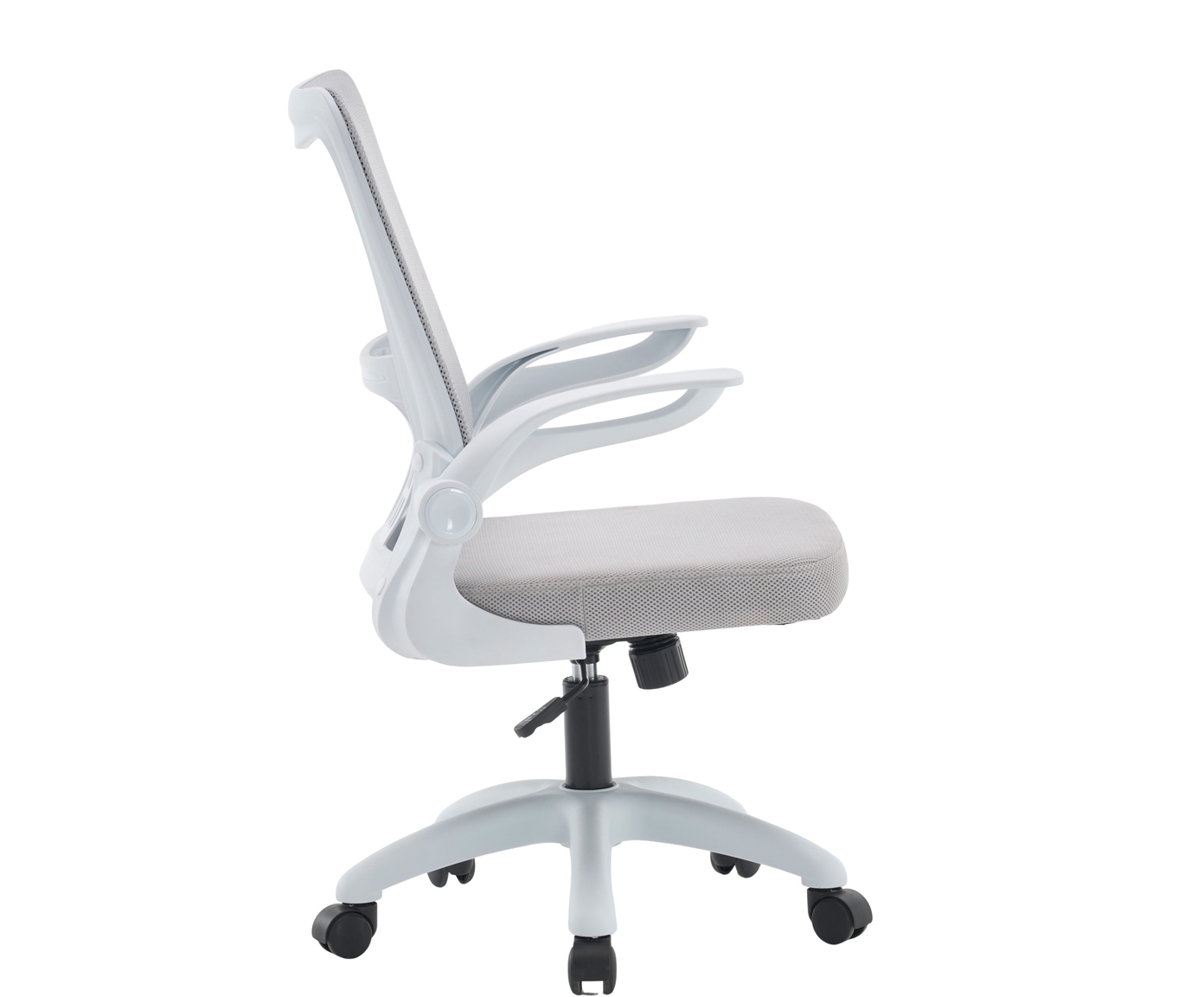 Office Baltimore Tela Mesh Cinza Base Branca - image 1