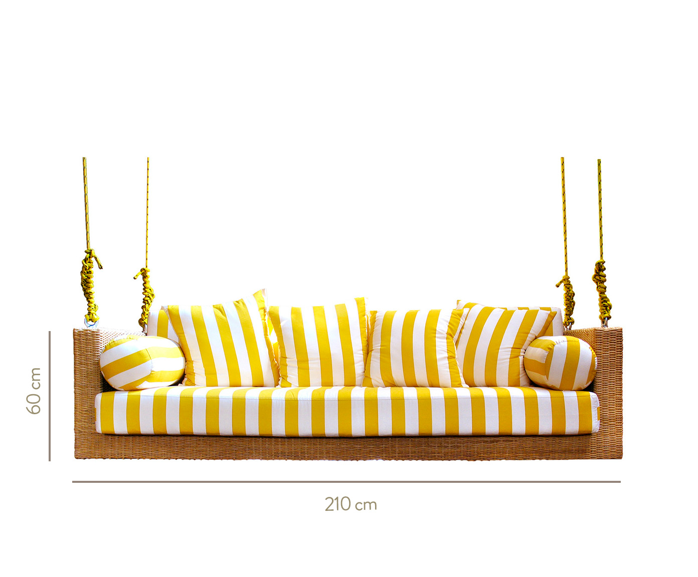 Sof&aacute; de Balan&ccedil;o de Fibra Sint&eacute;tica Maragogi - Branco e Amarelo image number 5