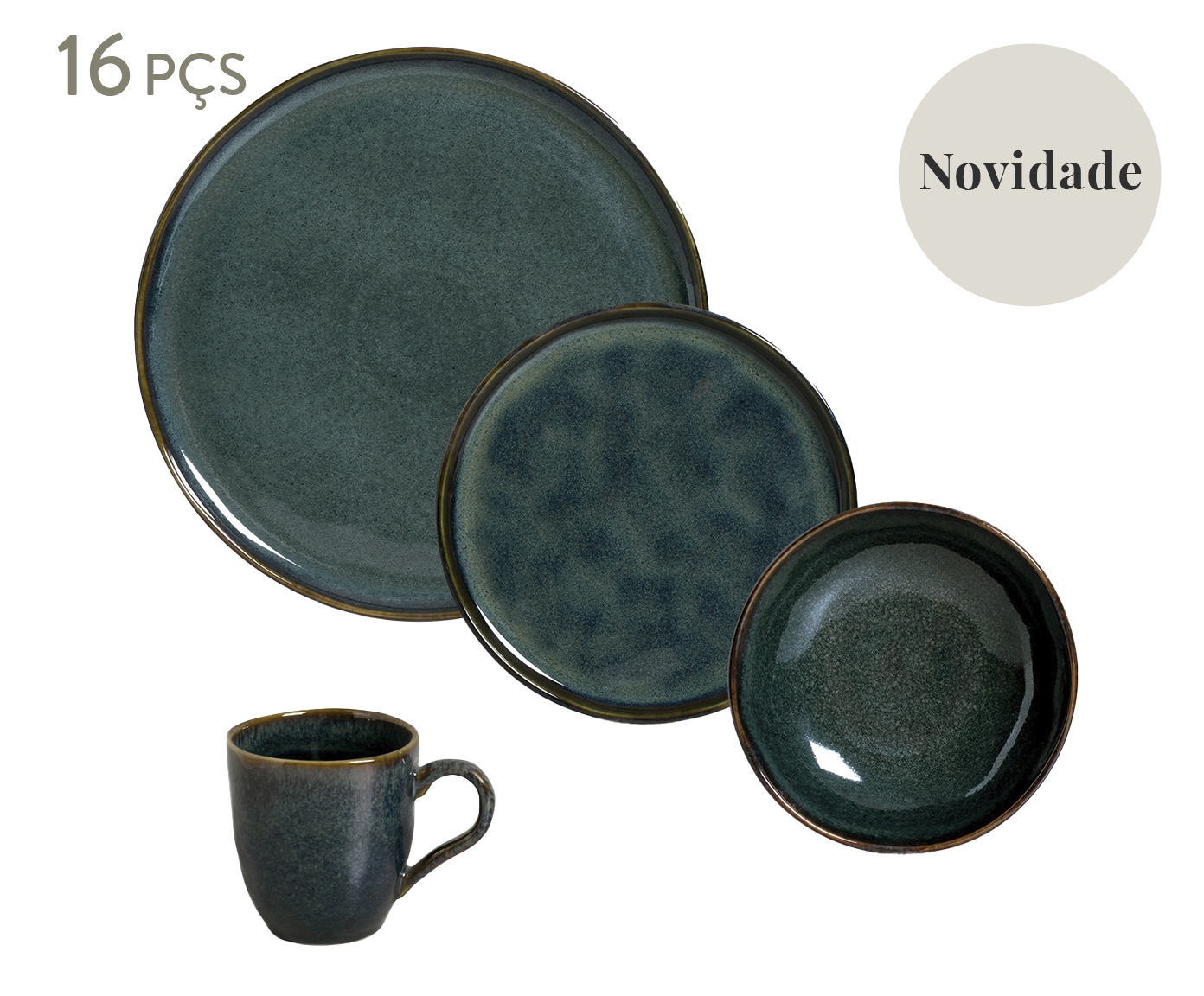 Aparelho de Jantar Bio Oceano Azul - 16Pcs - image 0