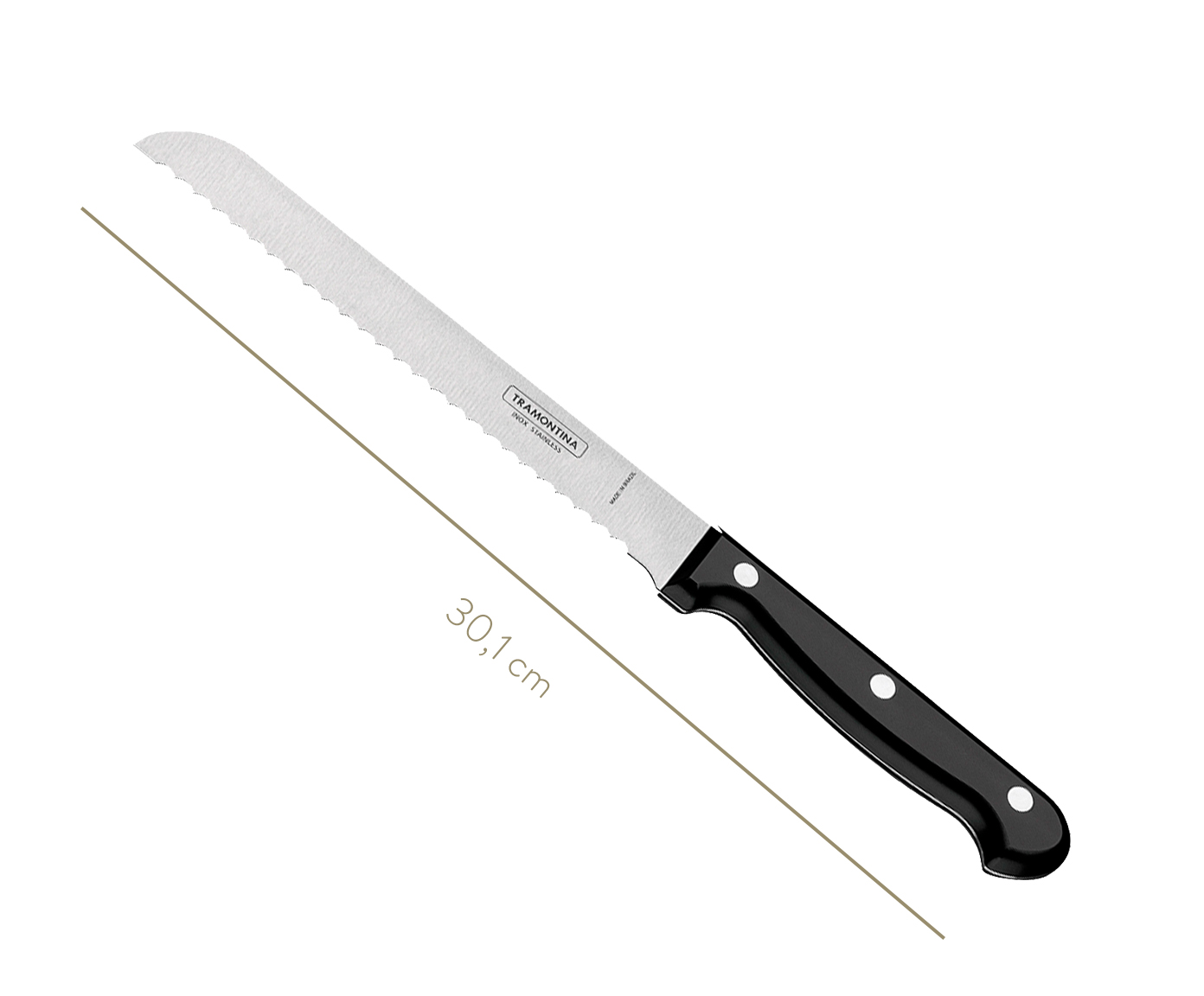 Faca para P&atilde;o em Inox Thale 7" - Preta - image 1
