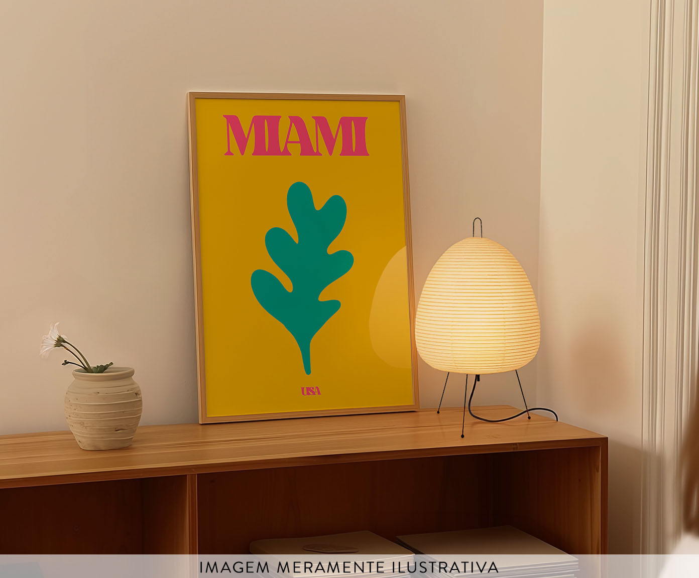 Quadro Miami com Moldura em Madeira image number 2