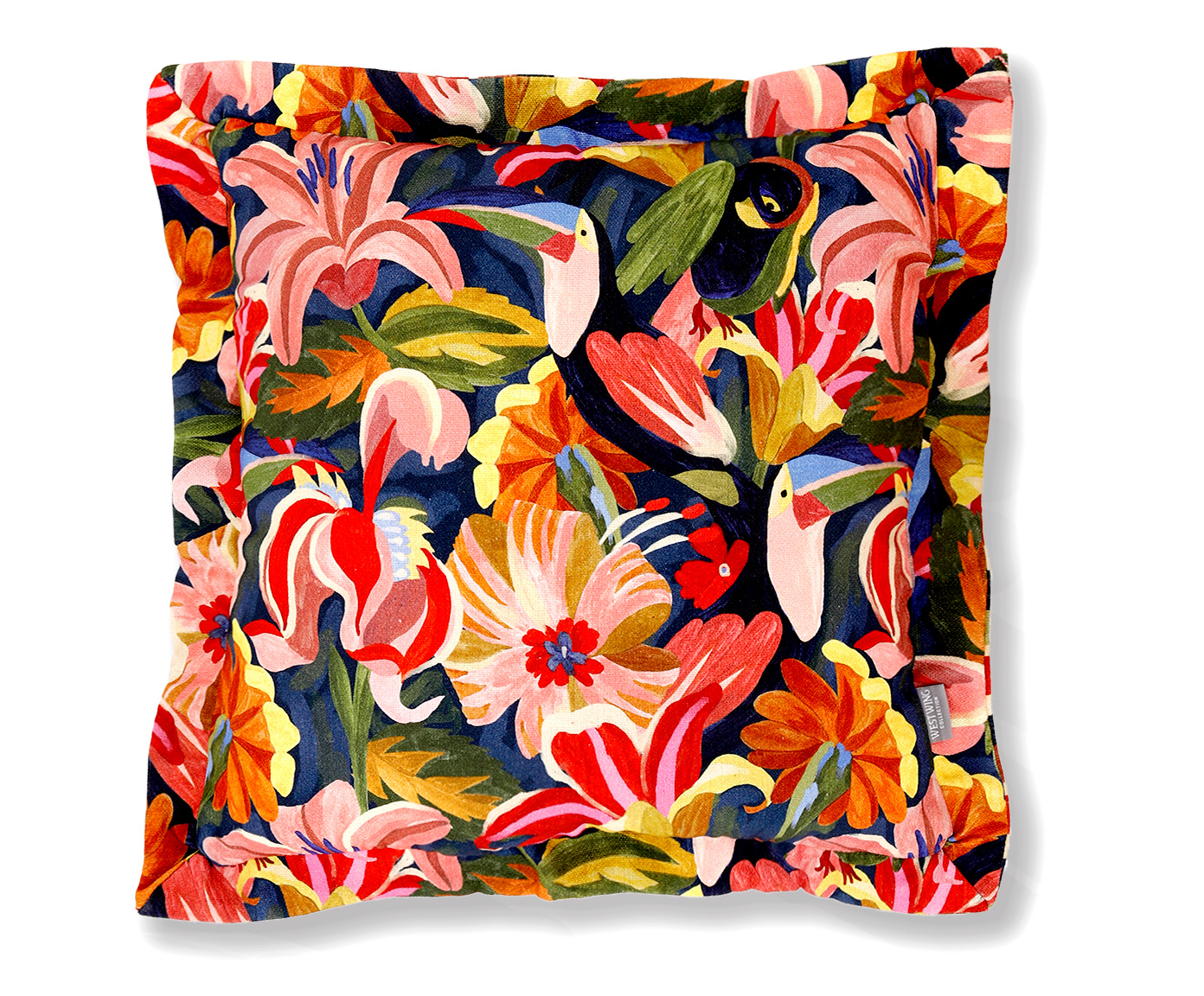 Capa de Almofada Dupla Face Floral e Listras image number 2