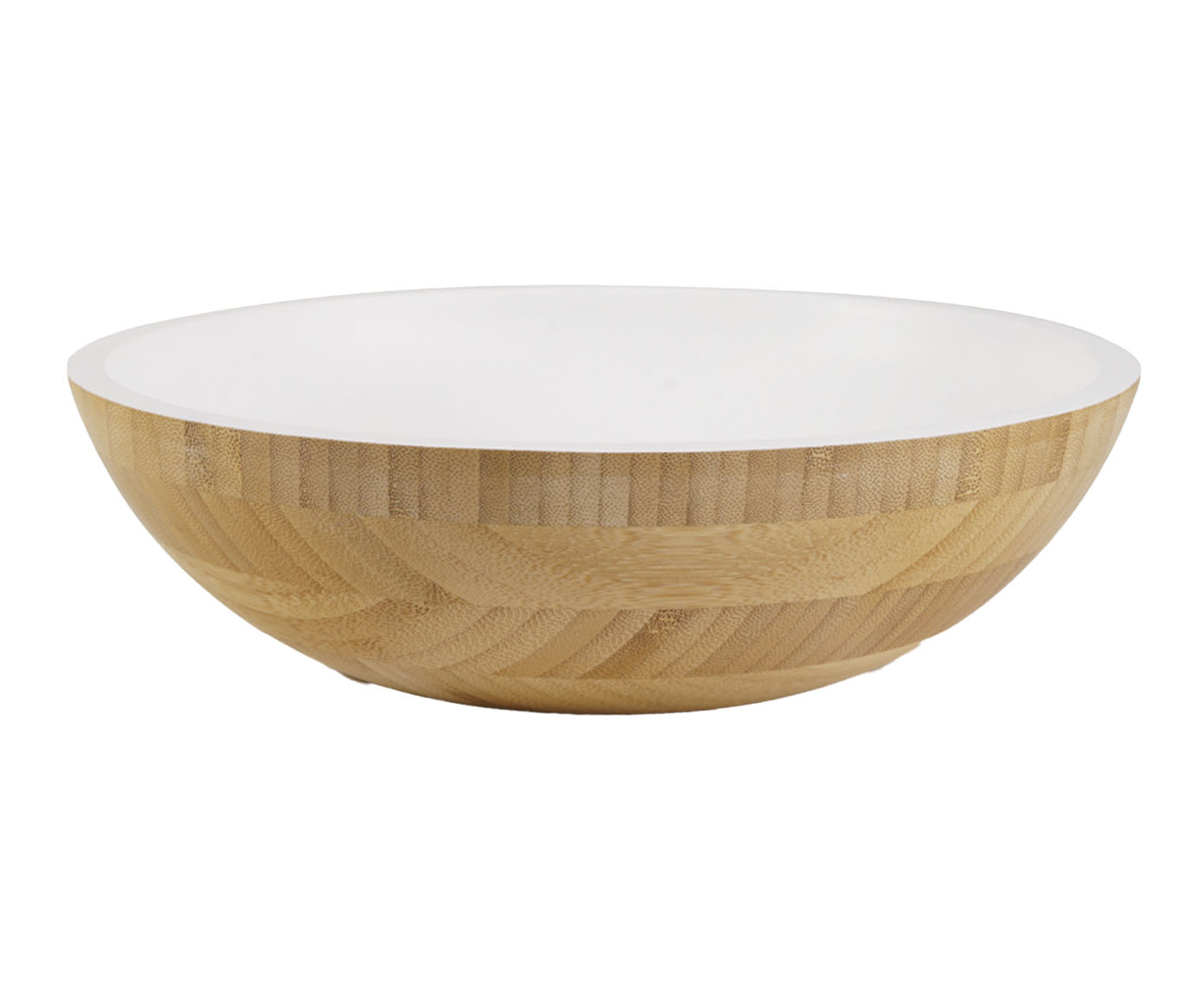 Saladeira Oval em Bambu Coconut Branca - image 0