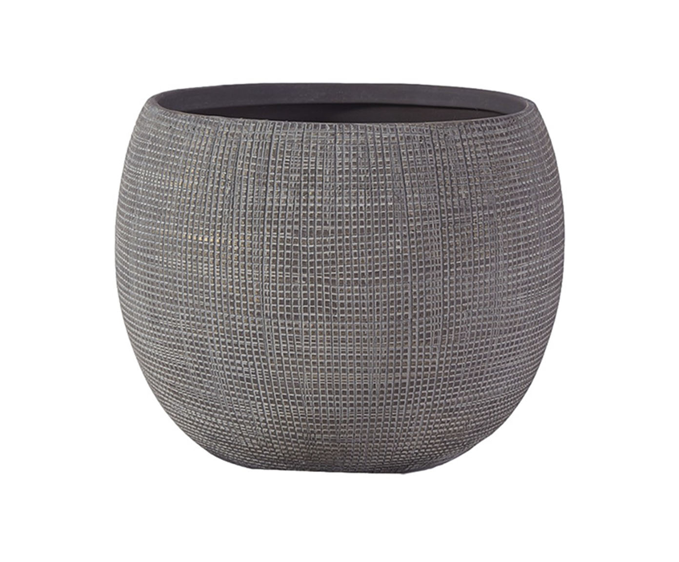 Vaso Decorativo Weft Cinza Grande - image 0