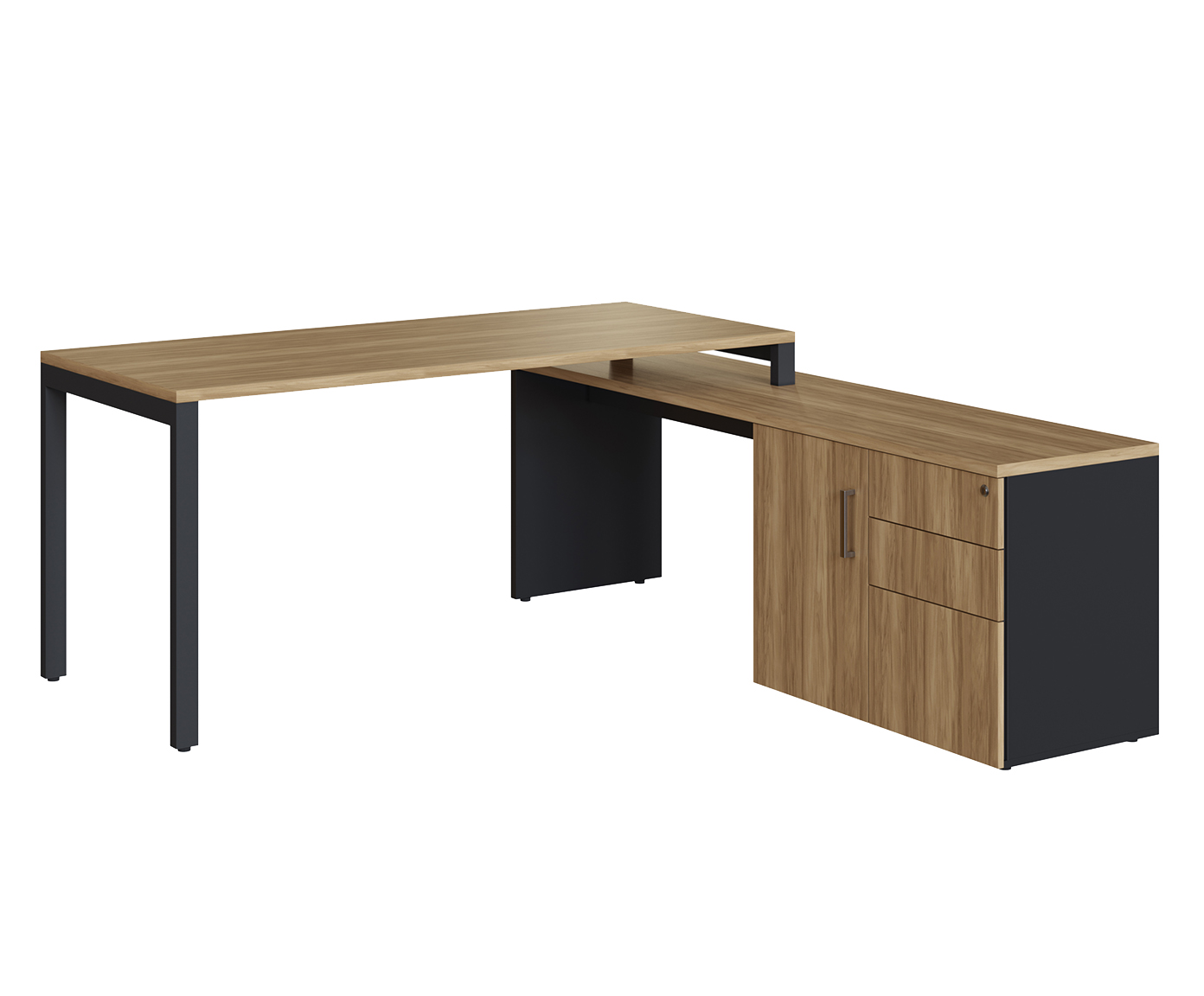 Conjunto Mesa Escrit&oacute;rio e Balc&atilde;o - Preto - image 0