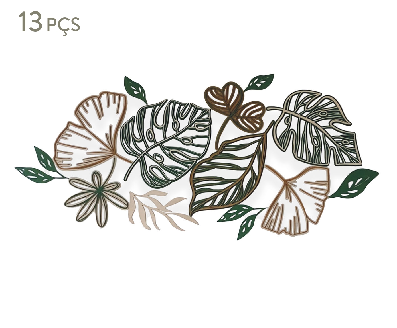 Jogo de Placas Decorativas Tropical em Madeira - image 0