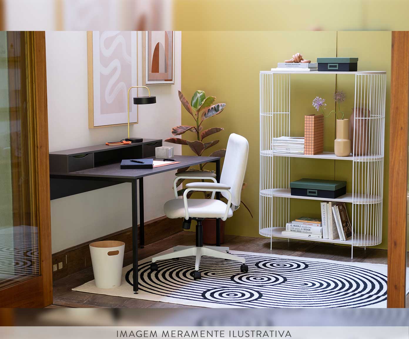 Cadeira Office Chicago Bege e Branca image number 10