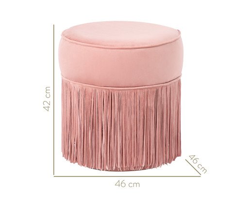 Puff Franja Simples - Rosa image number 7