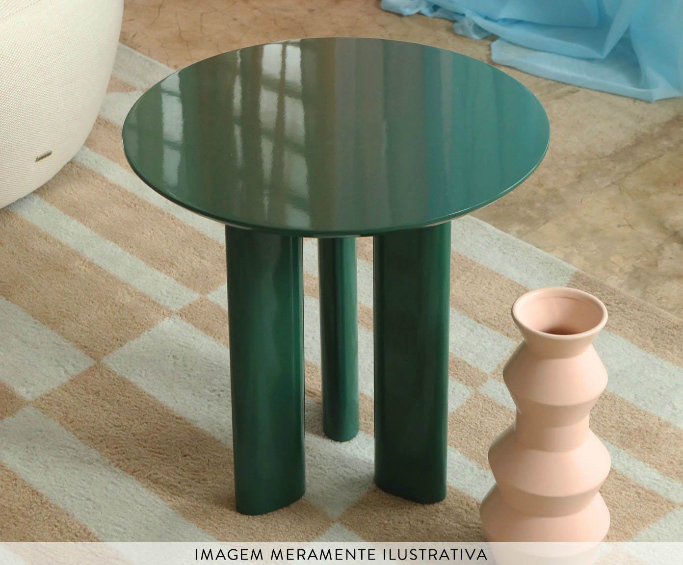 Mesa Lateral Redonda Brilho Verde image number 5
