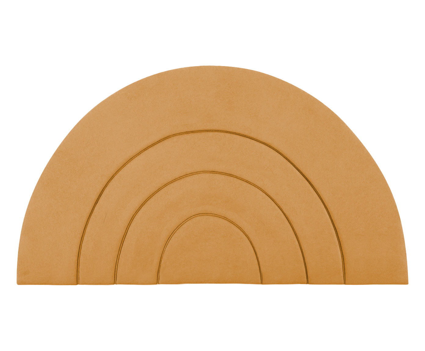 Cabeceira em Boucle Aveludado Arco Amarelo Ocre - image 1