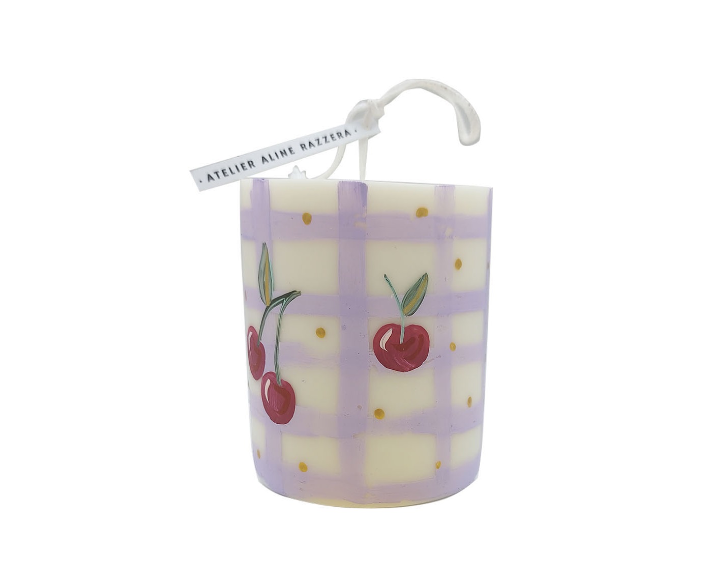 Vela Pilar Cherry Xadrez Lil&aacute;s - image 0