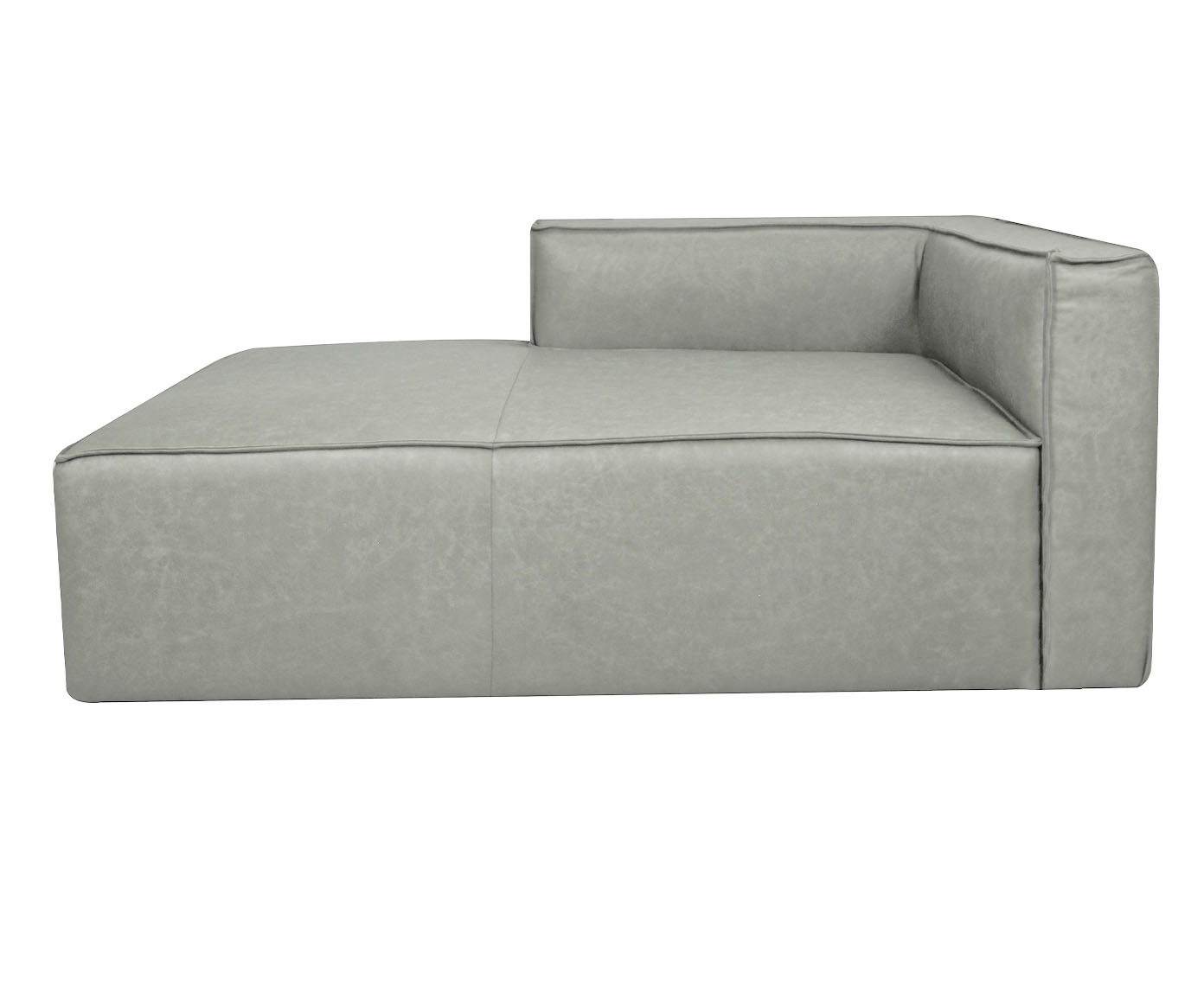 Sof&aacute; M&oacute;dulo Chaise Esquerdo Mensa em Couro Cinza image number 2