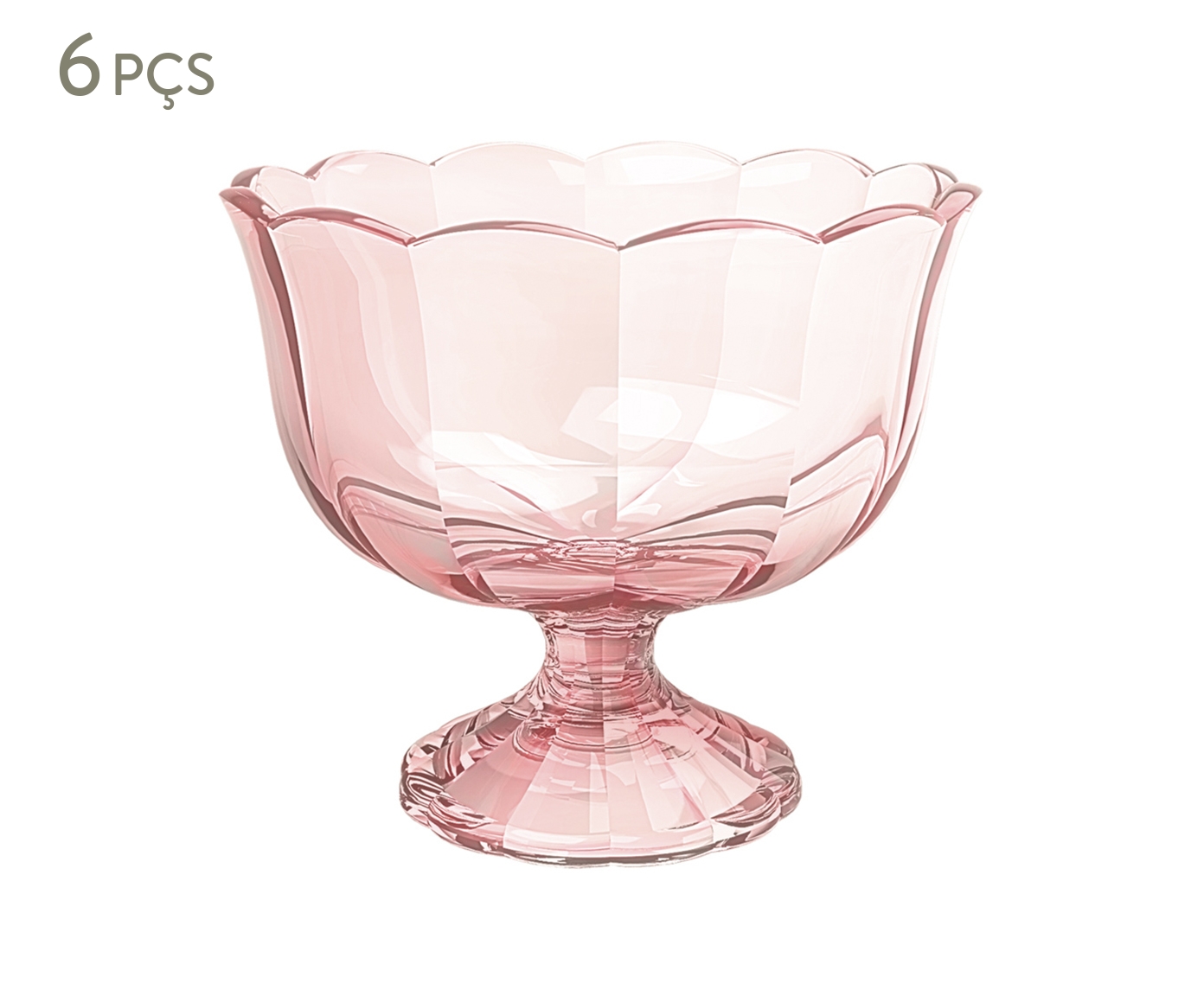 Jogo de Ta&ccedil;as para Sobremesa Peach Rosa - image 0