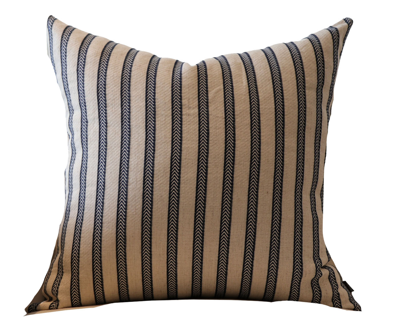 Almofada em Linho Bordado Off White e Azul - image 0