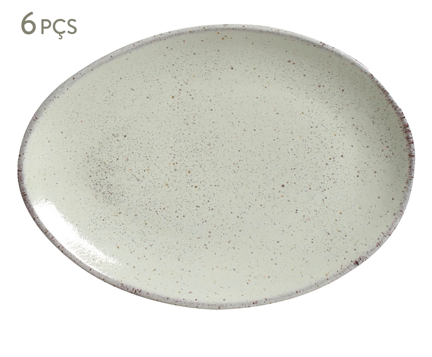 Jogo de Pratos para Sobremesa Oval Pistache Verde Menta - image 0