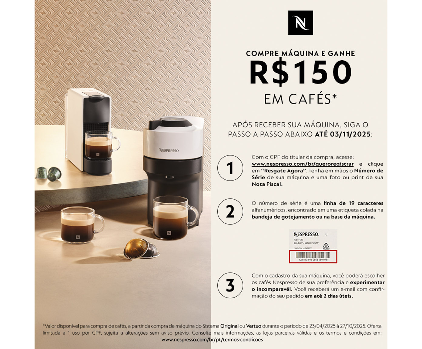 Cafeteira Nespresso Vertuo Pop Branco Coco - 110V image number 10