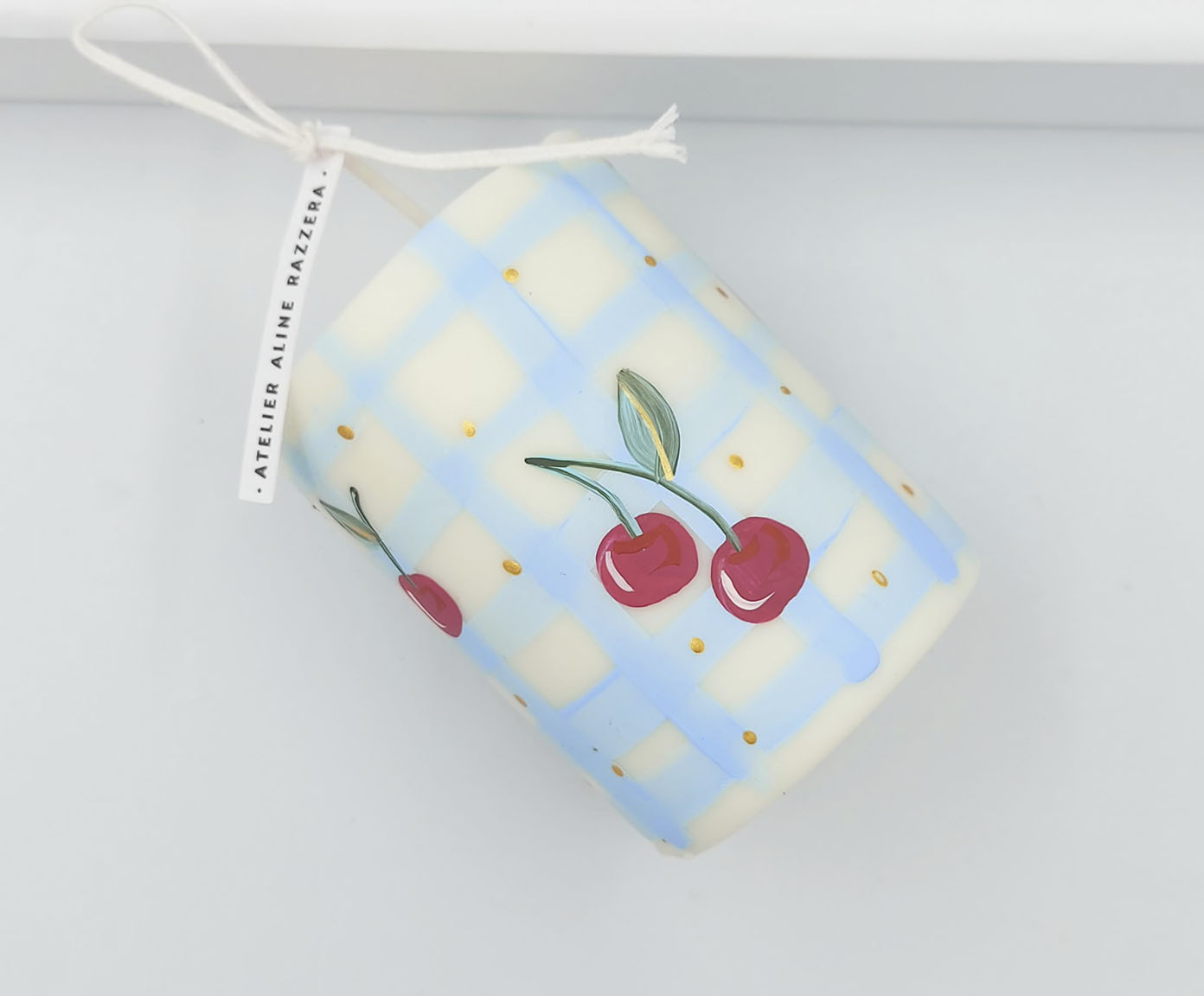 Vela Pilar Cherry Xadrez Azul - image 1