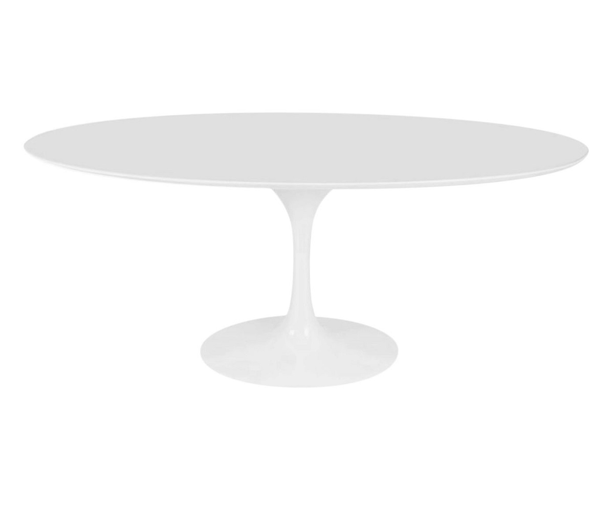 Mesa Saarinen Oval Quartzo com Base Branca - image 1
