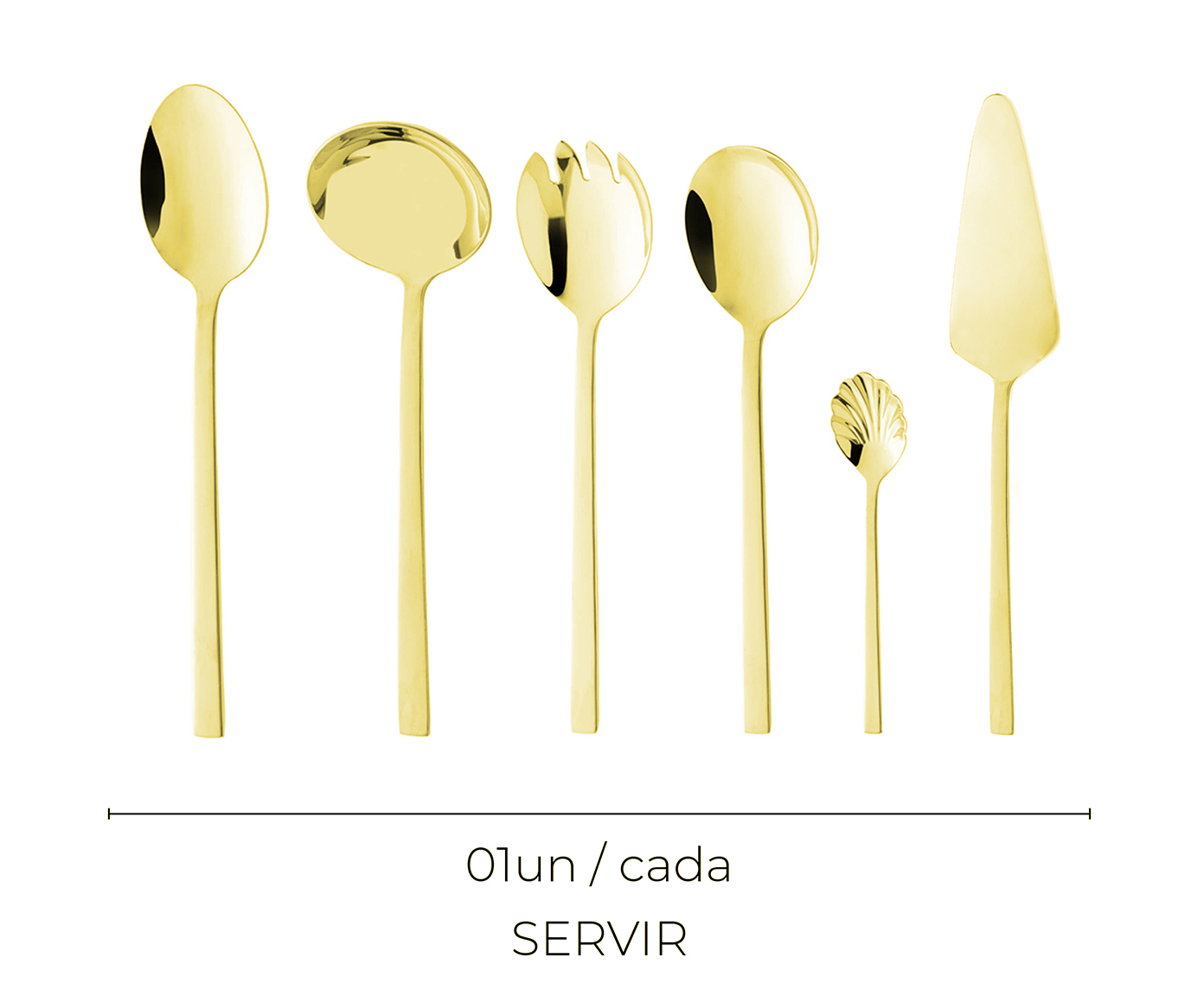 Faqueiro de A&ccedil;o Inox Firenze Dourado image number 2
