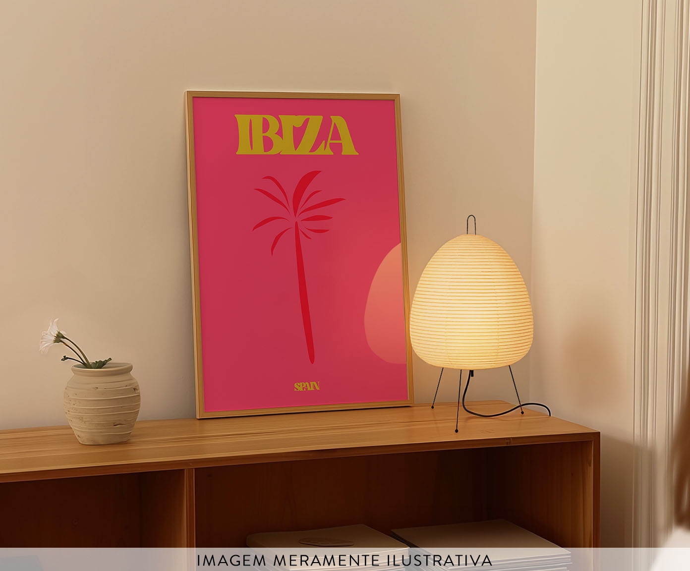 Quadro Ibiza com Moldura em Madeira - image 1