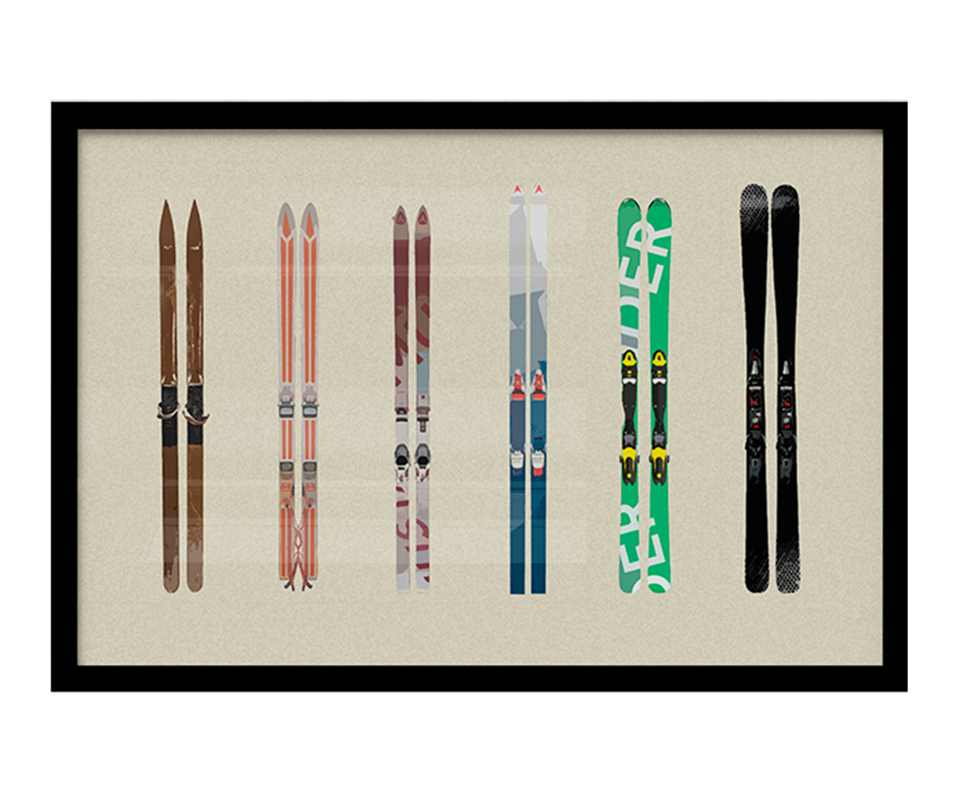Quadro Skis com Moldura Preta - image 0