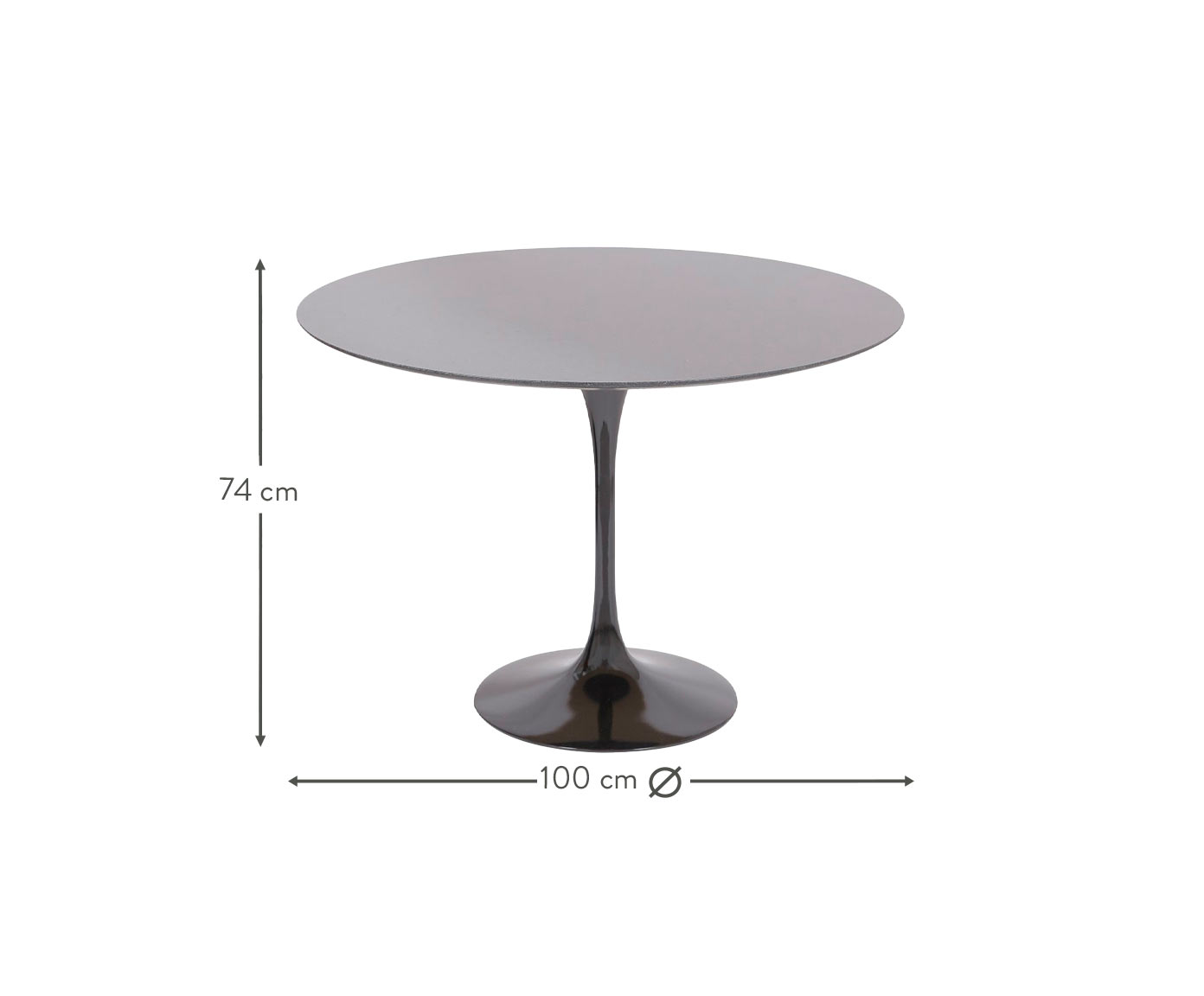 Mesa Saarinen Redonda S&atilde;o Gabriel Base Preta image number 3