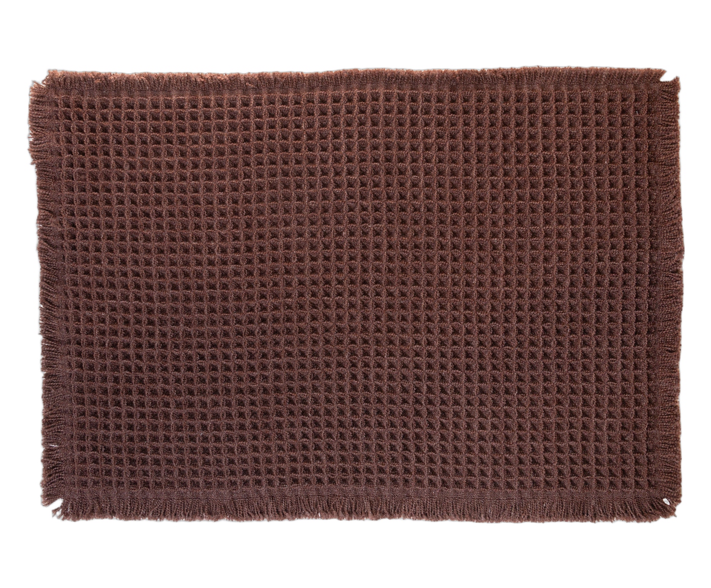 Tapete para Banheiro Waffle Chenille Marrom - image 0