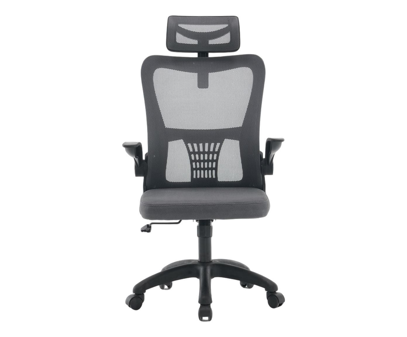 Office Baltimore com Apoio Tela Mesh Grafite Base Preta - image 0