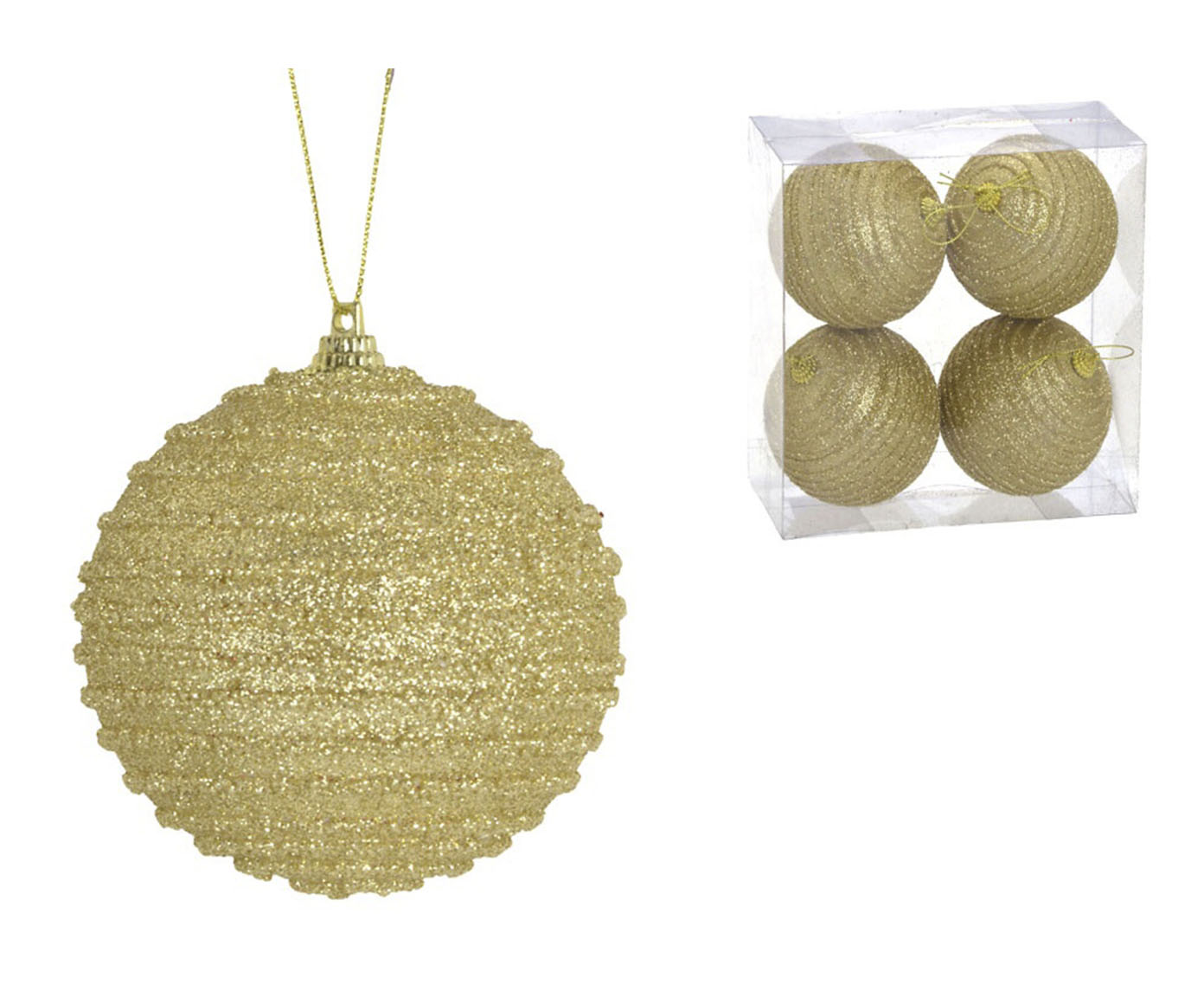 4 Bolas Natal Decorada Dourado II - image 0