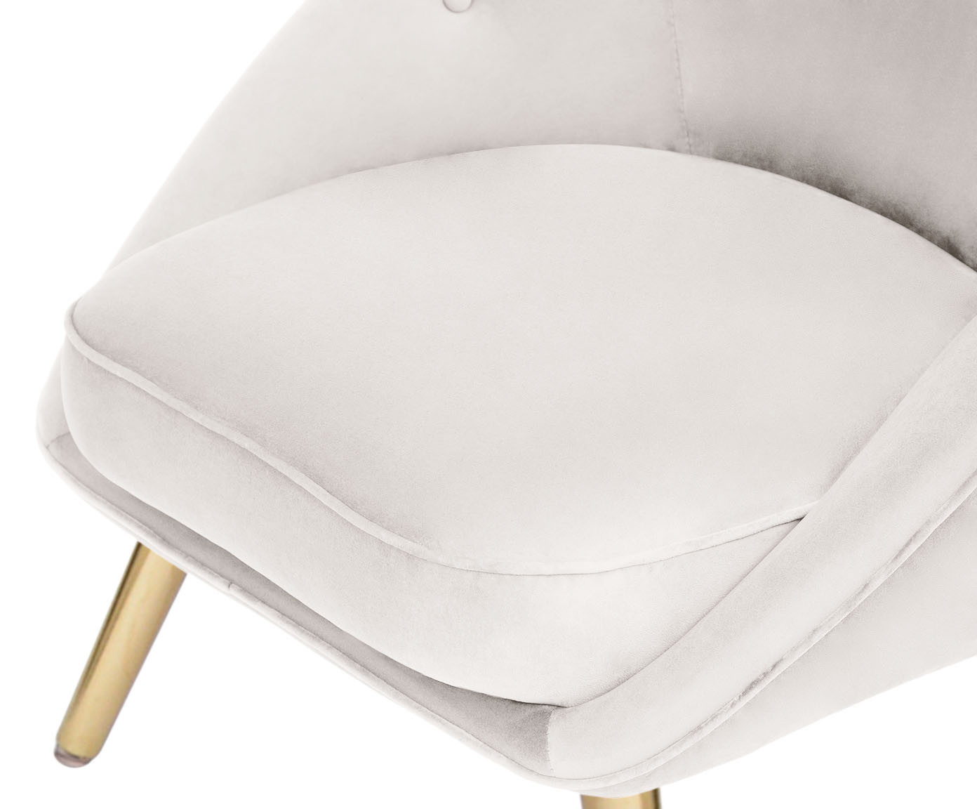 Poltrona Belle em Veludo - Cru e Dourado image number 6