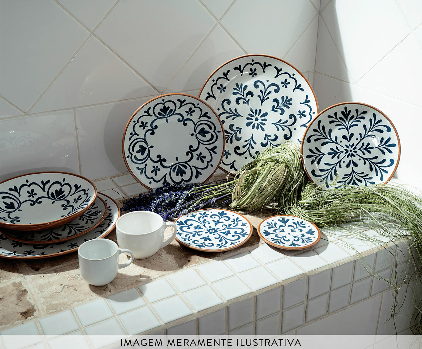 Jogo de Pratos Raso Coup Stoneware Coimbra Abstrato - image 1