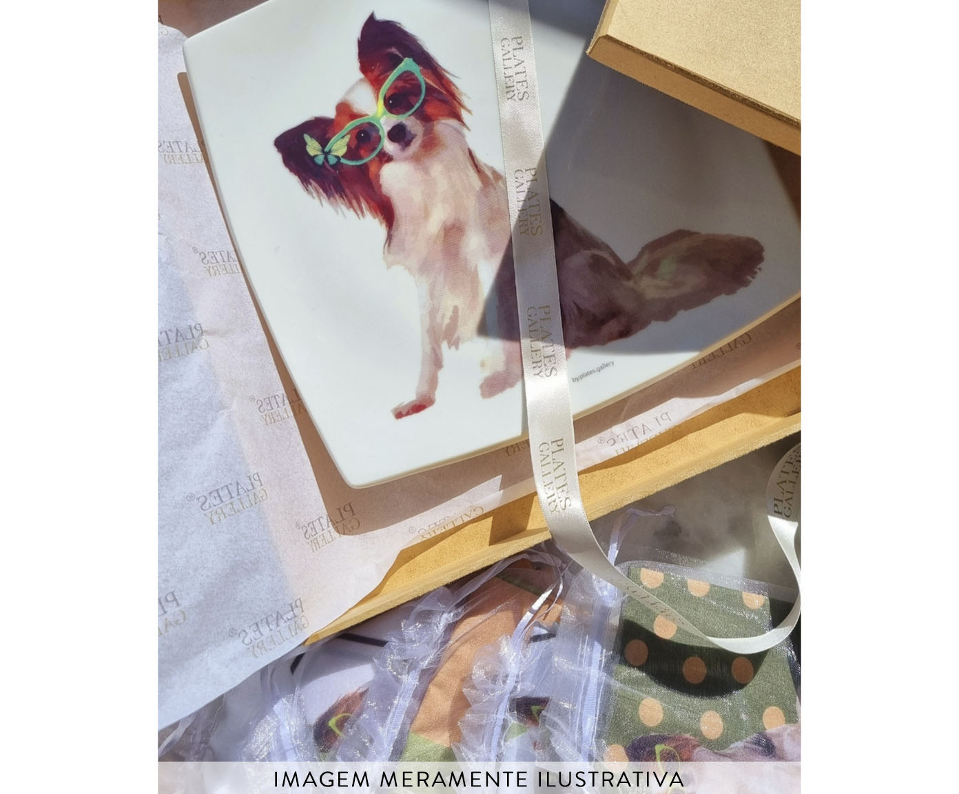 Prato de Porcelana Bandeja Papillon Juju And Butterfly image number 3
