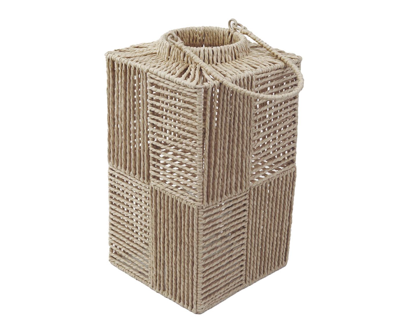Cesto em Corda de Papel e Ferro II Marrom - image 0