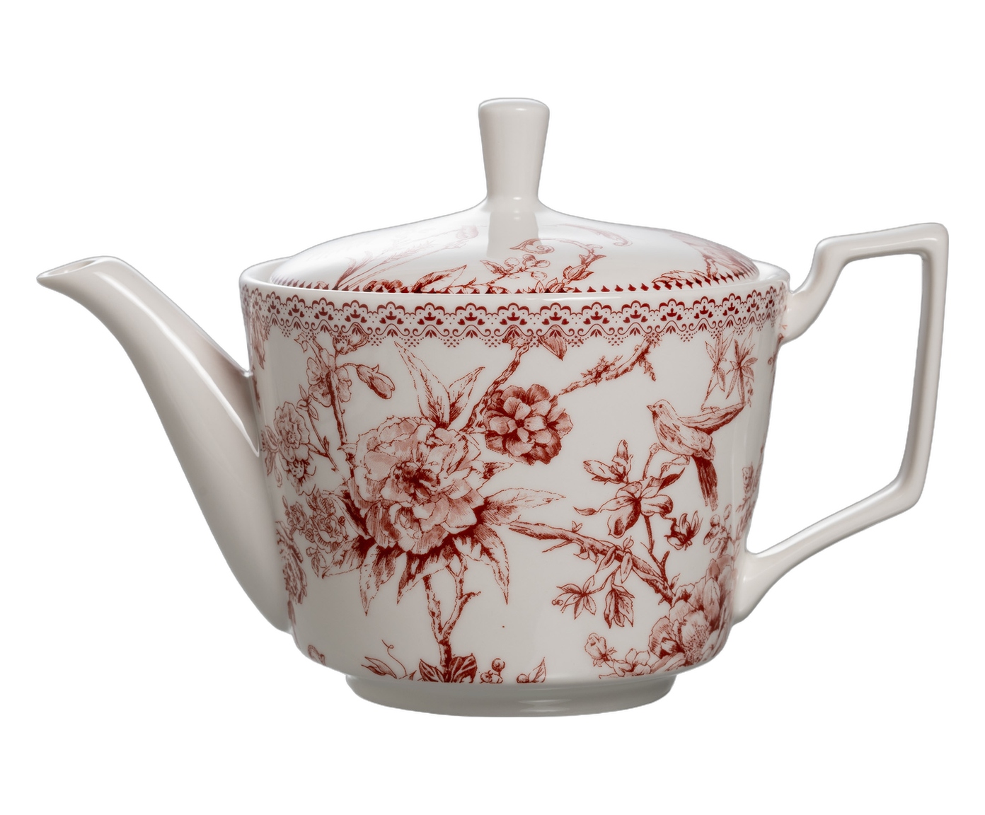 Bule de ch&aacute; Hort&ecirc;nsia em new bone china bord&ocirc; - image 0