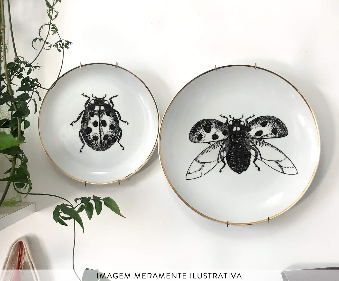 Jogo de Pratos Decorativos em Porcelana Joaninha image number 3