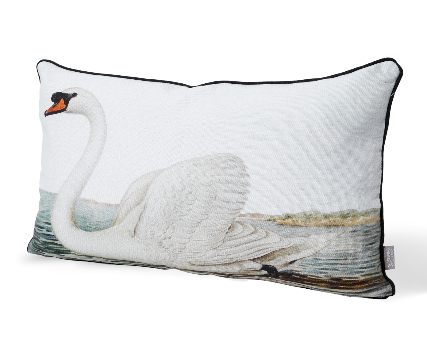 Capa de Almofada Retangular Estampada com Cordon&ecirc; Cisne Branco image number 2