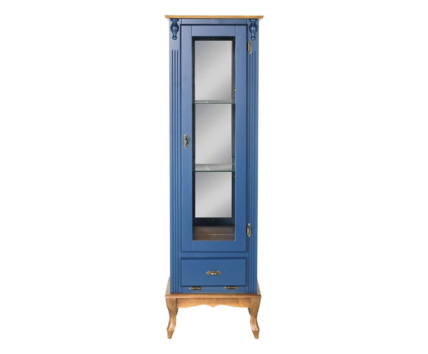 Vitrine Luiz Xv Tomaselli Azul Bic e Imbuia Glaser image number 2