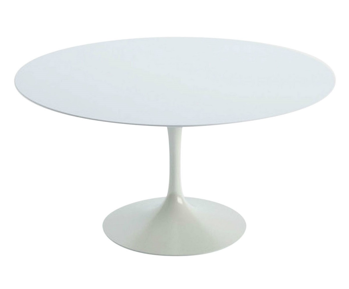 Mesa Saarinen Redonda Quartzo com Base Branca - image 1