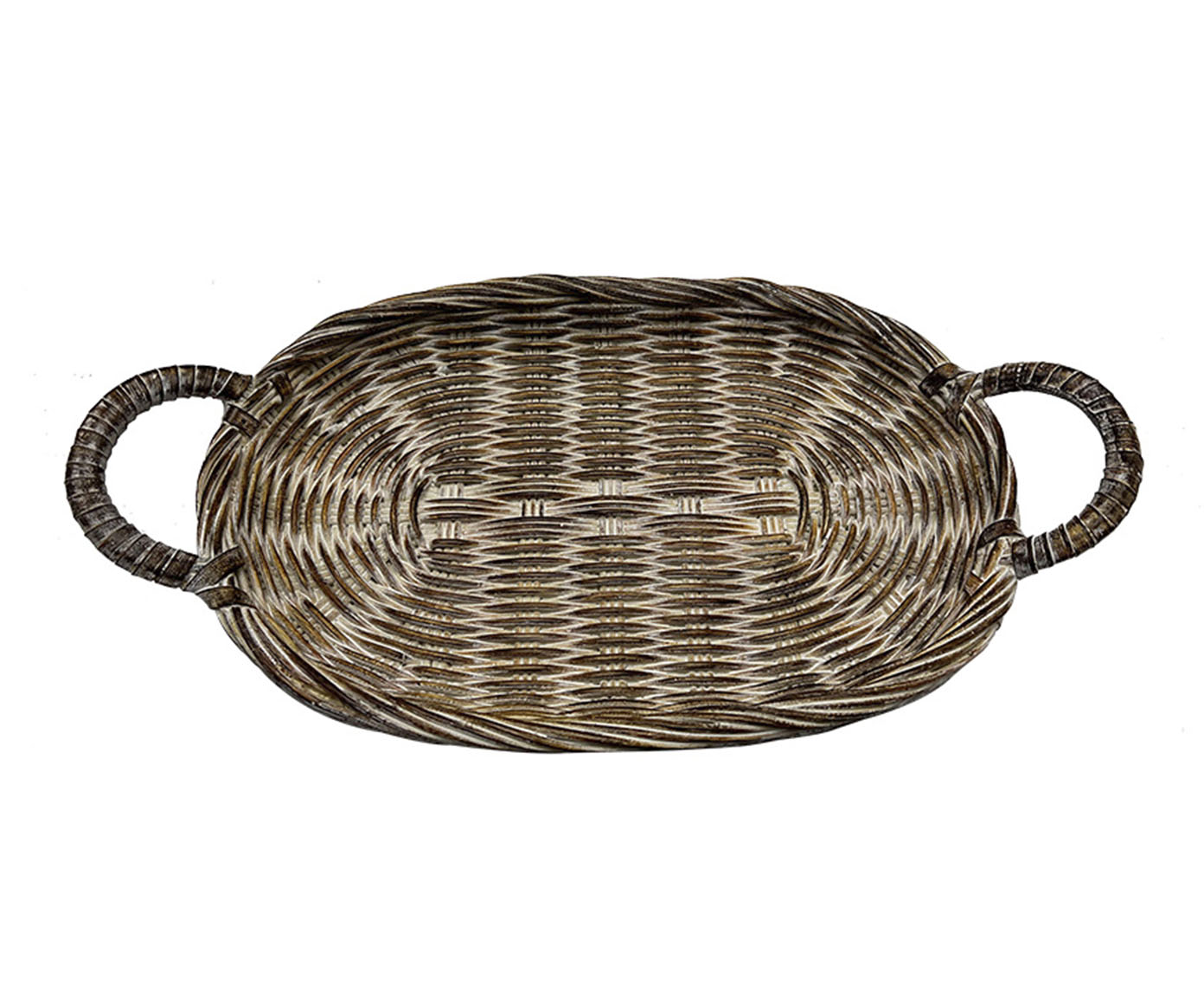 Bandeja Decorativa Tramada D&eacute;pouill&eacute; Marrrom e Branco - image 0