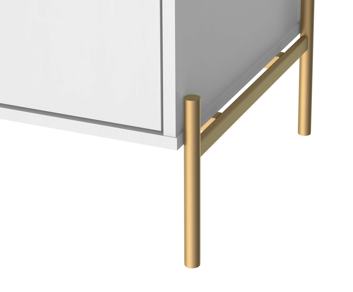 Mesa de Cabeceira Jasper - Branco Gloss e Dourado image number 4