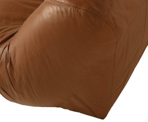 Sofa Lina Couro Caramelo M&eacute;dio image number 4