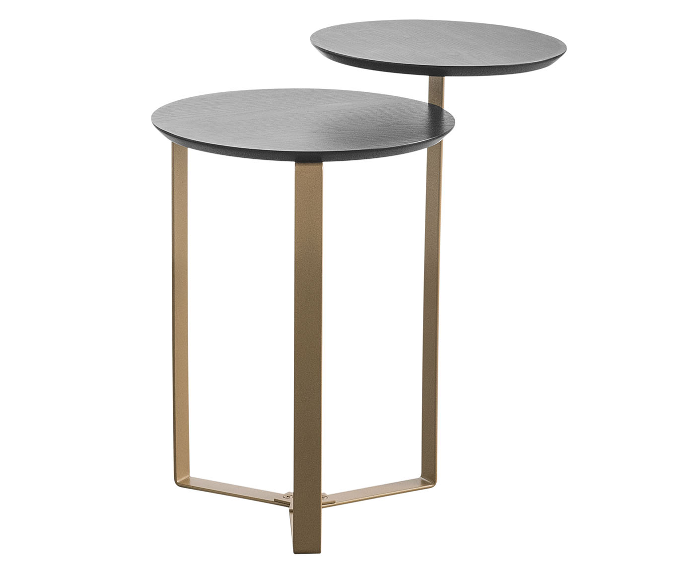 Mesa de Centro Dois Tampos Chanfrada Org&acirc;nica Nero e Dourado - image 0