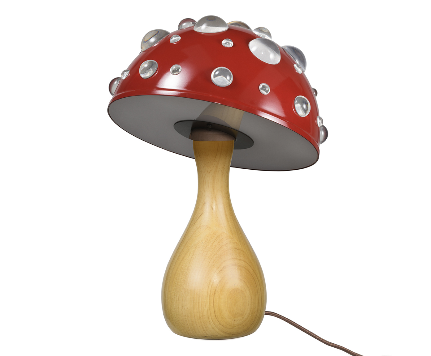 Lumin&aacute;ria Cogumelo Vermelho Liso Brilhante e Marfim - image 1