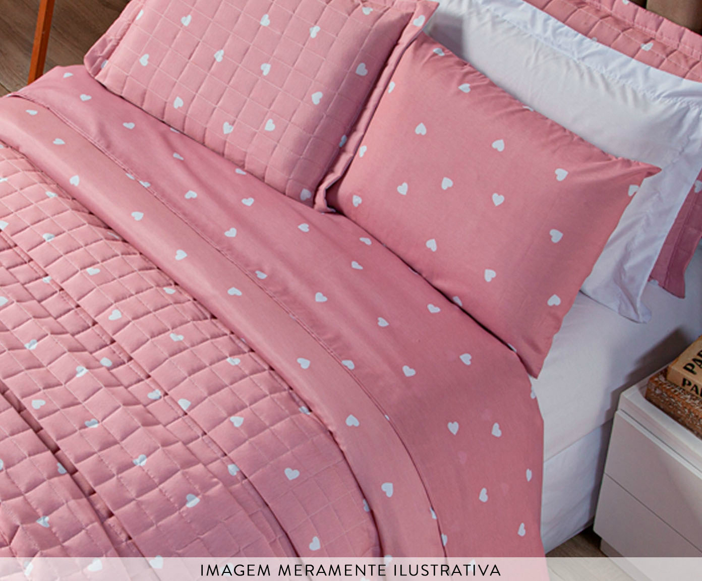 Capa de Edredom Duvet Essencialle Cora&ccedil;&otilde;es Branco image number 4