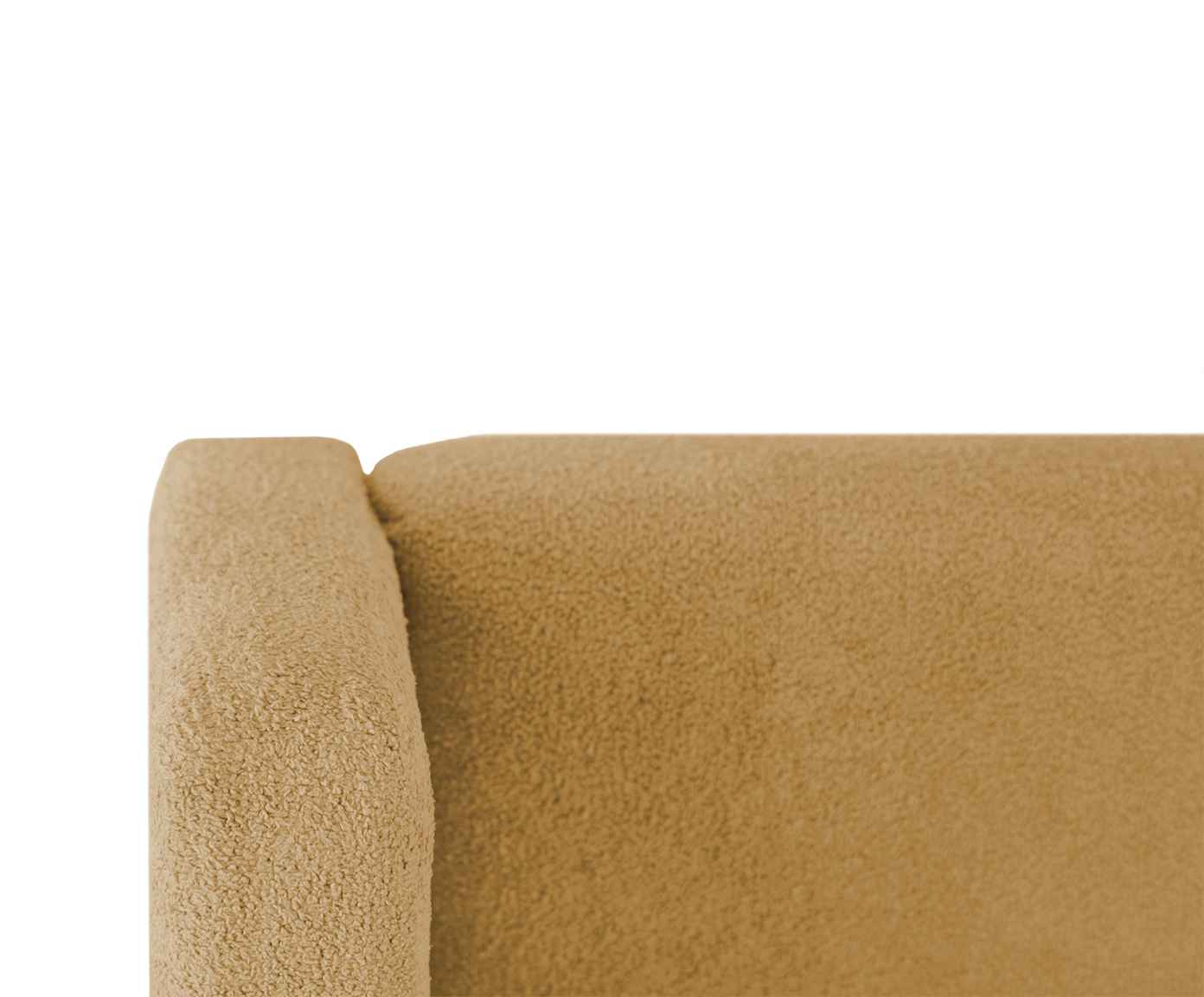 Cabeceira em Boucle Aveludado Classic Amarelo Ocre image number 3