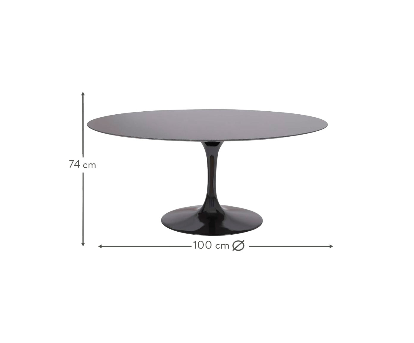 Mesa Saarinen Oval S&atilde;o Gabriel Base Preta image number 5